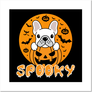 Spooky Dog Halloween French Bulldog Posters and Art